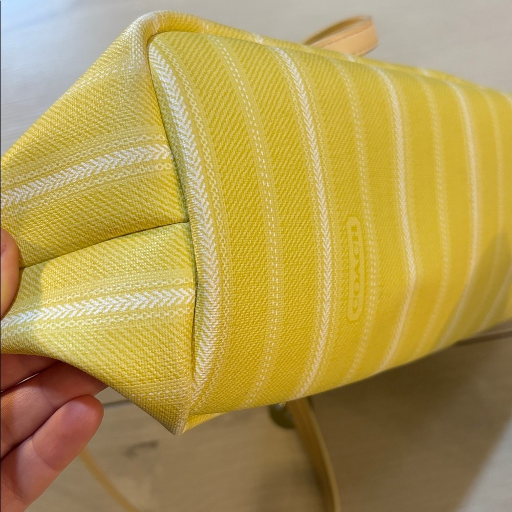 Coach legacy Yellow and Cream Striped Tote - Picture 11 of 13
